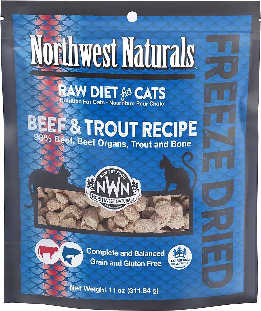 Freeze Dried Raw Diet for Cats, Beef & Trout 11oz