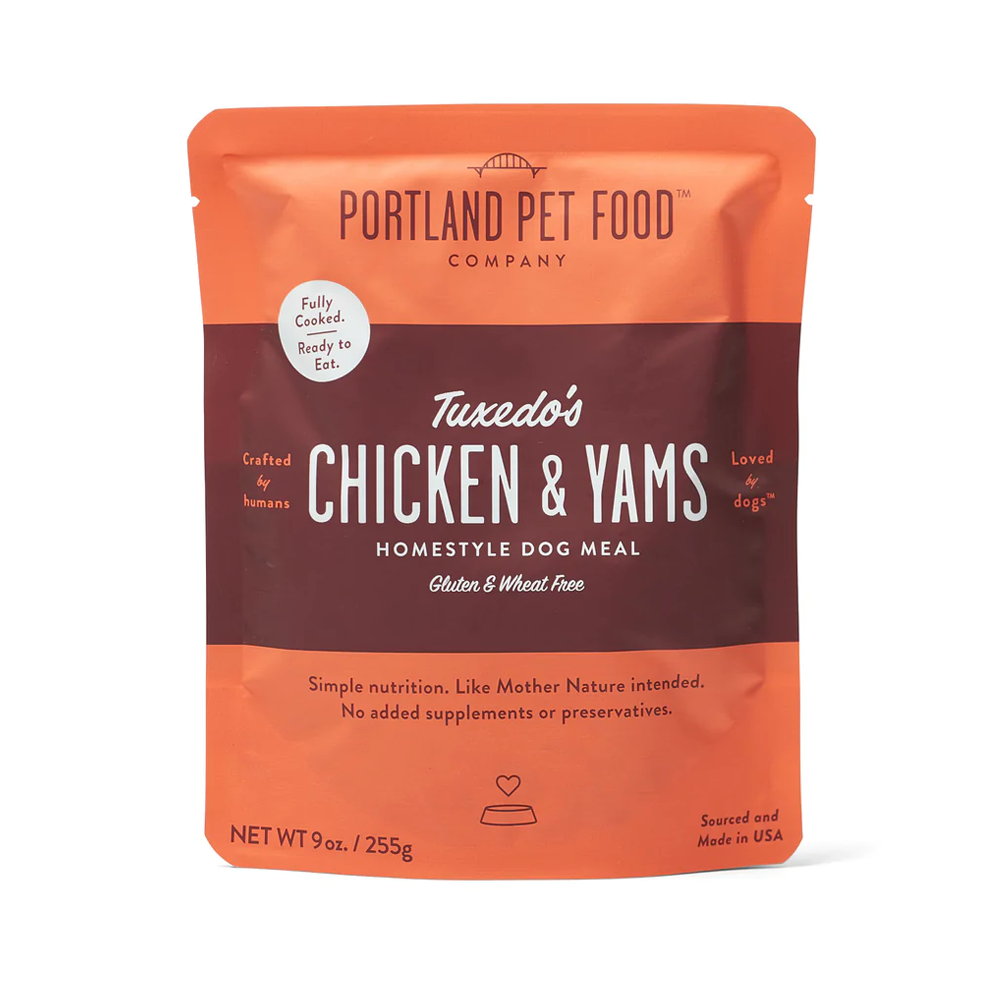 Tuxedo's Chicken & Yams Homestyle Dog Meal - SINGLE Dog Meal Pouch, 9oz