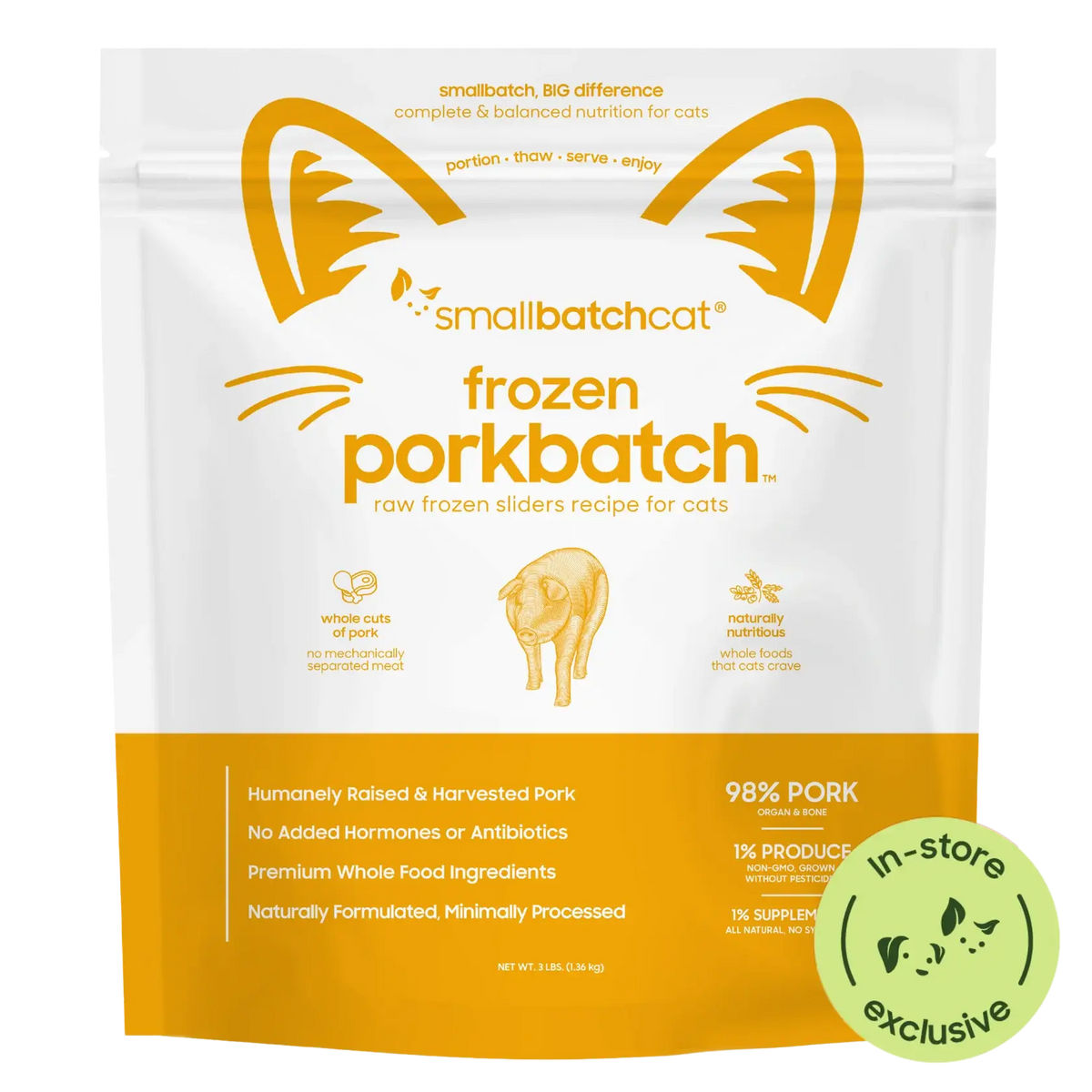 Frozen Raw Pork Sliders for Cats